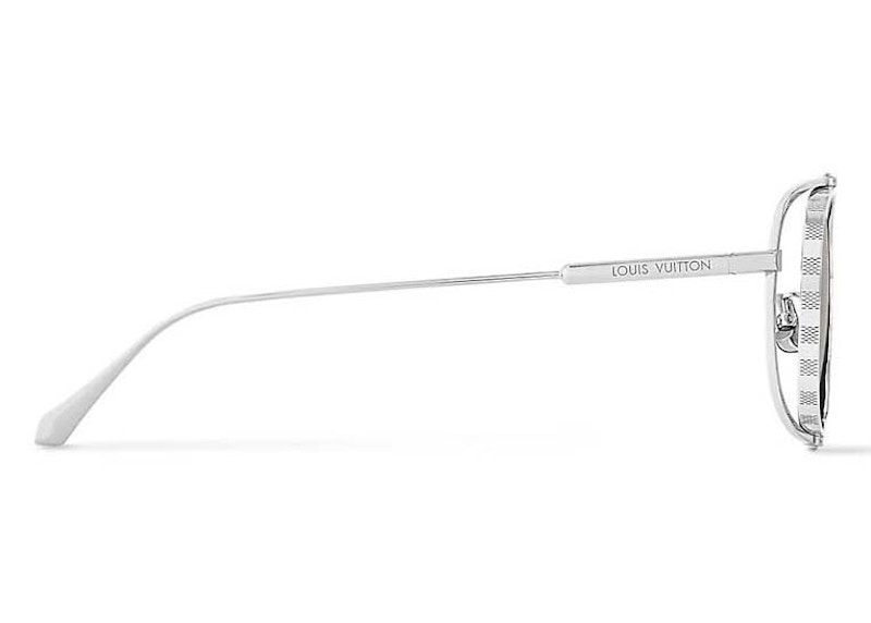 Lunettes de soleil Louis Vuitton LV Supervision en métal argenté 