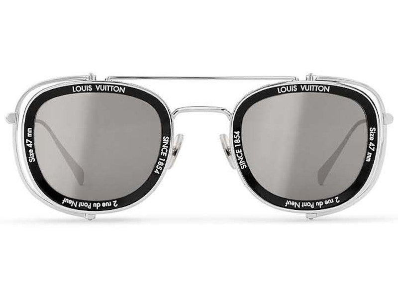 Lunettes de soleil Louis Vuitton LV Supervision en métal argenté 