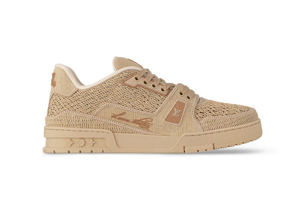 Baskets Louis Vuitton LV en raphia beige