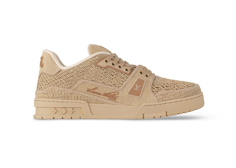 Baskets Louis Vuitton LV en raphia beige