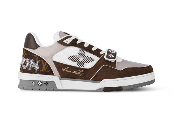 Baskets Louis Vuitton LV Marron Beige Blanc