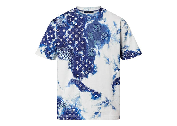 Louis Vuitton T-Shirt mit Monogramm-Bandana-Print Blau/Weiß