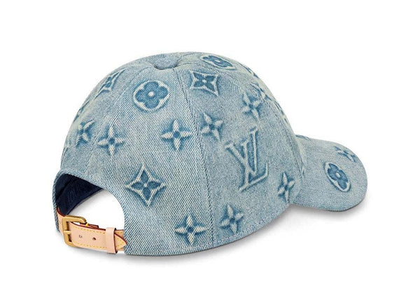 Louis Vuitton Monogram Washed Denim Cap Blauer Denim 