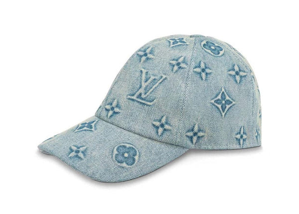 Louis Vuitton Monogram Washed Denim Cap Blauer Denim 
