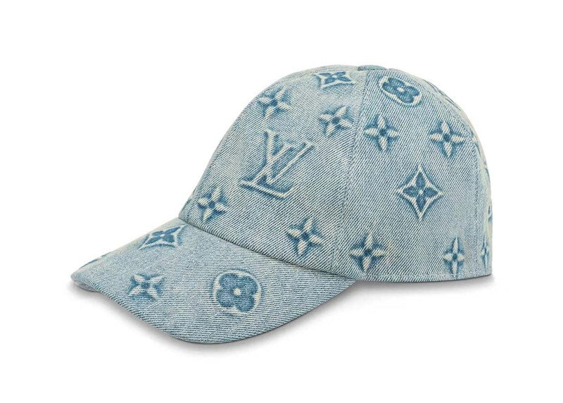 Louis Vuitton Monogram Washed Denim Cap Blauer Denim 