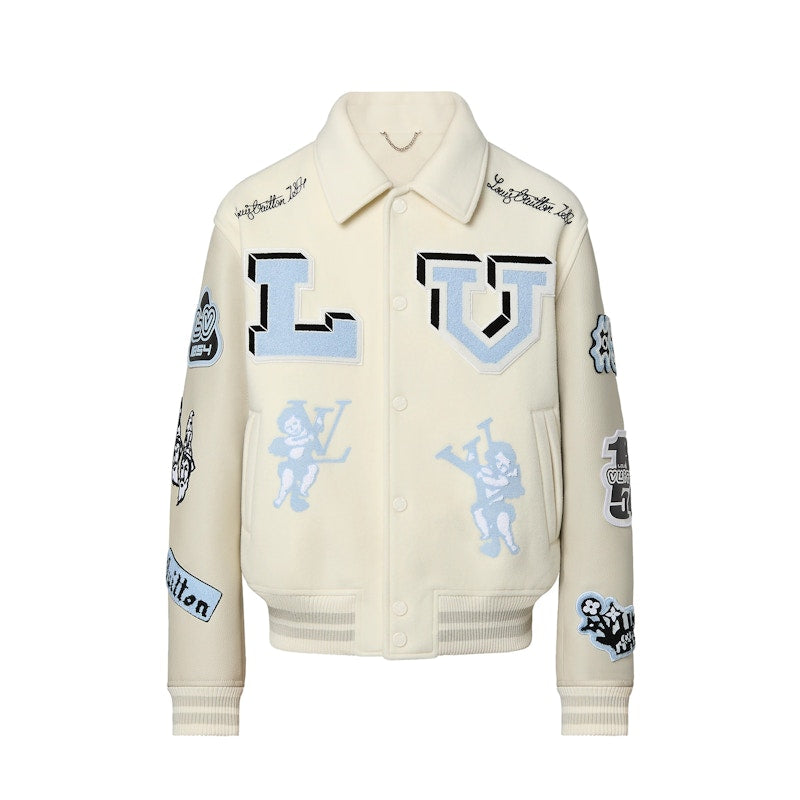 Veste universitaire blanche et bleue Louis Vuitton Bunny