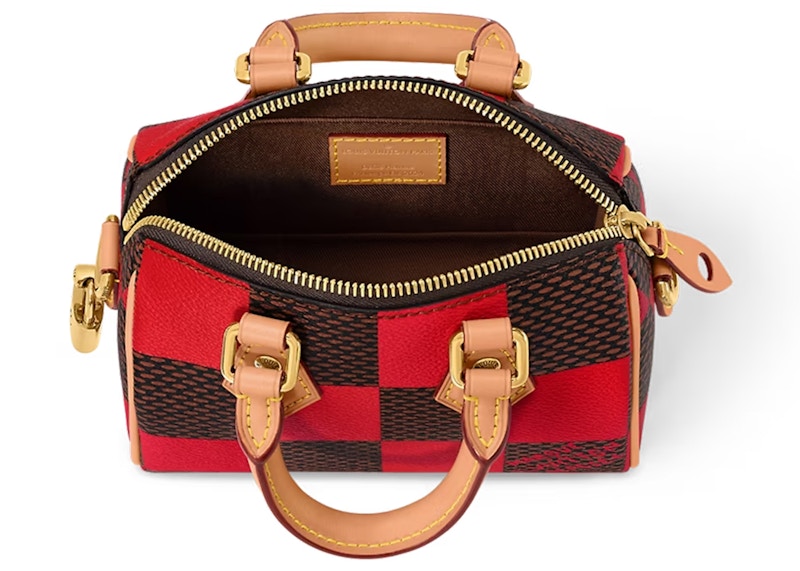 Louis Vuitton Nano Speedy Bandoulière Damier Pop Rouge