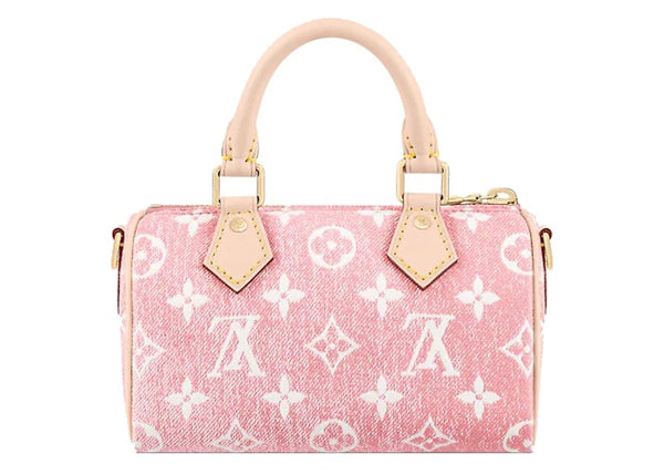 Louis Vuitton Nano Speedy Denim Jacquard Rose