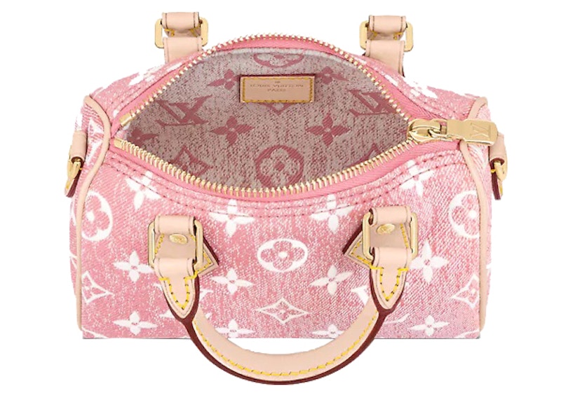 Louis Vuitton Nano Speedy Denim Jacquard Rose