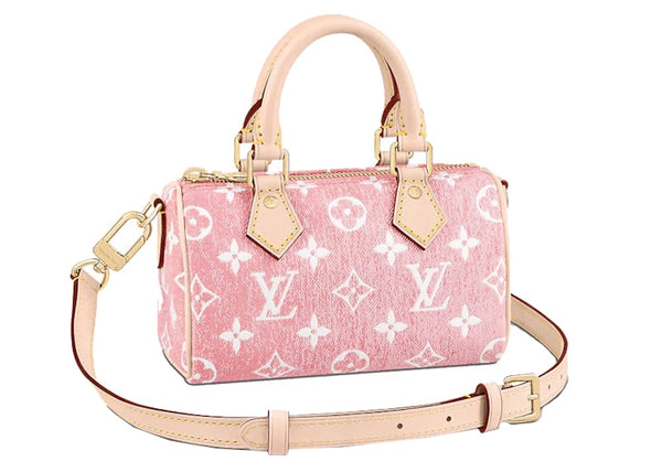 Louis Vuitton Nano Speedy Denim Jacquard Rose