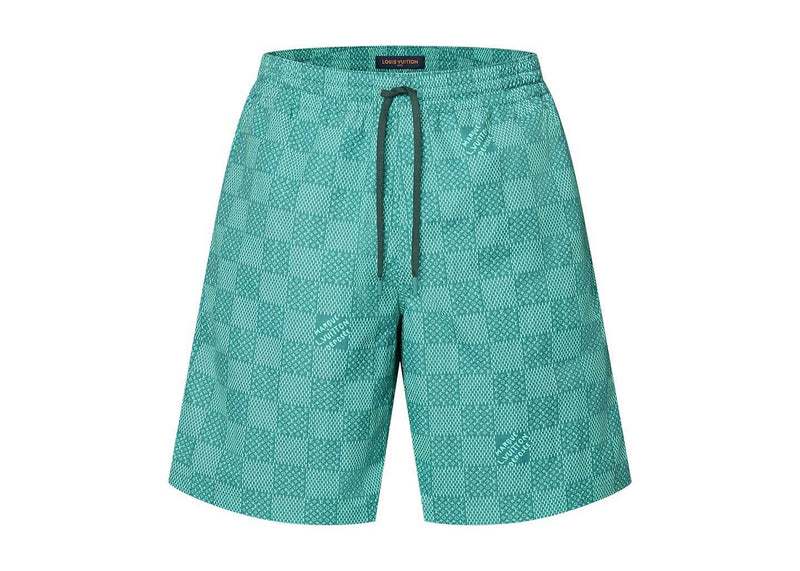 Short de bain en nylon imprimé Louis Vuitton bleu sarcelle