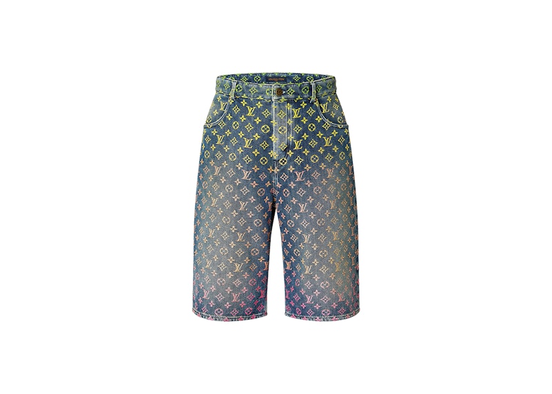Louis Vuitton Regenbogen-Monogramm-Jeansshorts Blau