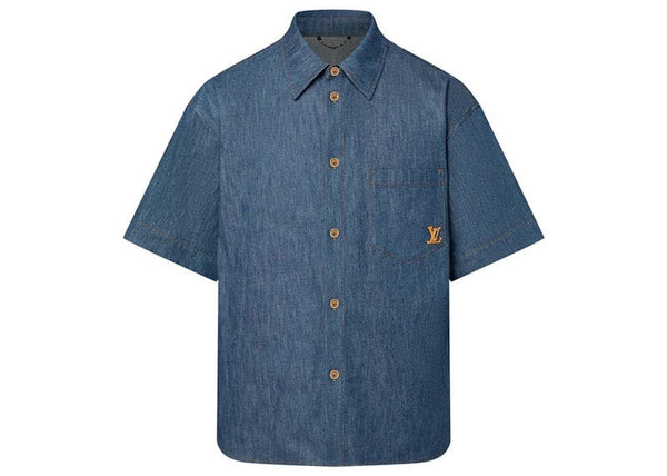 Chemise à manches courtes en chambray de coton Louis Vuitton Indigo