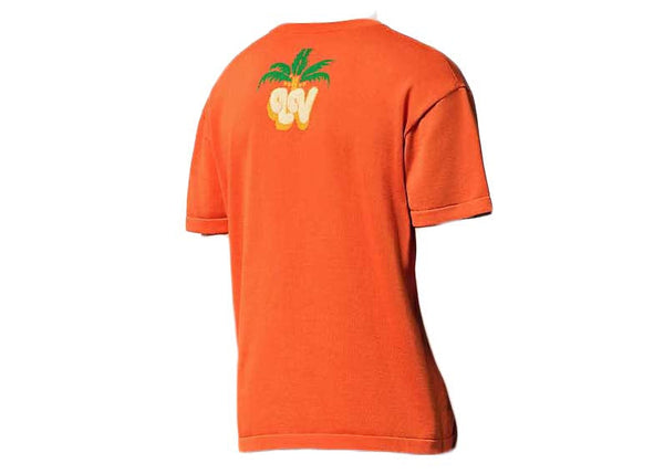 Louis Vuitton Kurzarm-Rundhalspullover aus Baumwolle in Orange