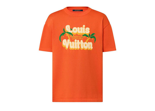 Louis Vuitton Kurzarm-Rundhalspullover aus Baumwolle in Orange