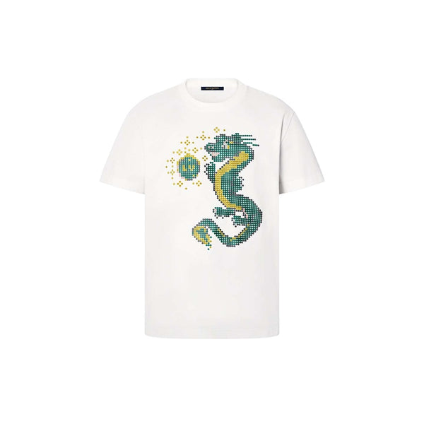 Louis Vuitton Kurzarm-Baumwoll-T-Shirt Milchweiß