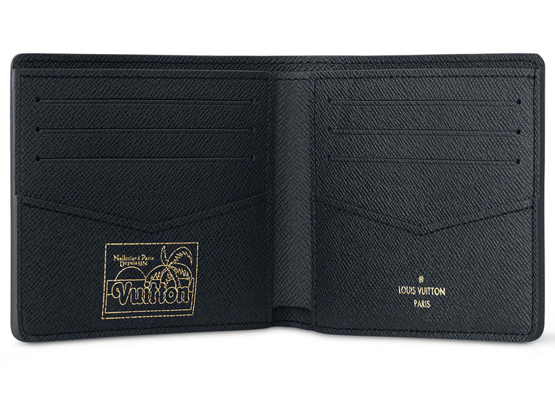 Portefeuille mince Louis Vuitton Monogram Surfin' Bleu Marine
