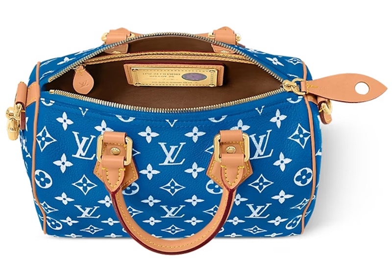Louis Vuitton Speedy P9 Bandoulière 25 Monogramm Leder Blau