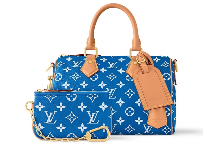 Louis Vuitton Speedy P9 Bandoulière 25 Monogramm Leder Blau