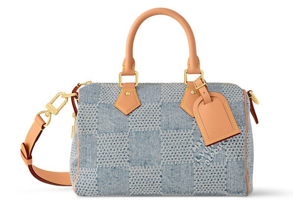 Louis Vuitton Speedy 25 Bandoulière Damier Denim 3D Blue Denim