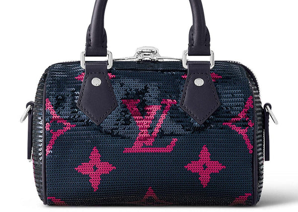 Louis Vuitton Speedy Bandouliere 18 Bleu Marine Fuchsia