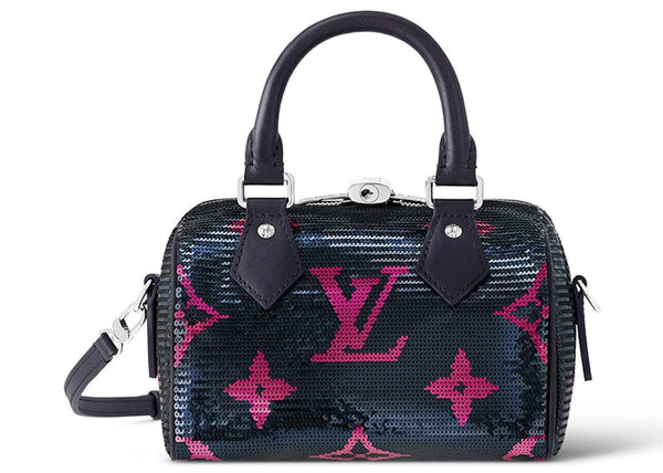Louis Vuitton Speedy Bandouliere 18 Bleu Marine Fuchsia