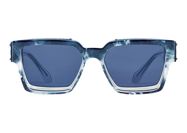 Louis Vuitton Sonnenbrille 1.1 Millionaires Monogram Bandana Gebleichtes Blau/Blaue Gläser