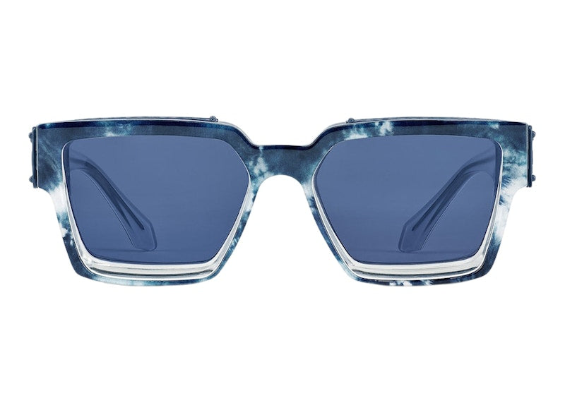 Louis Vuitton Sonnenbrille 1.1 Millionaires Monogram Bandana Gebleichtes Blau/Blaue Gläser