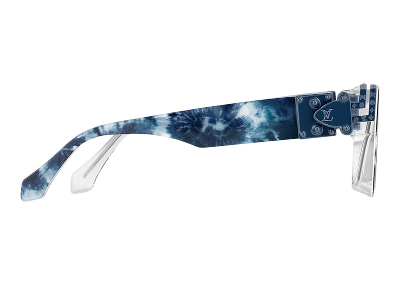 Louis Vuitton Sonnenbrille 1.1 Millionaires Monogram Bandana Gebleichtes Blau/Blaue Gläser