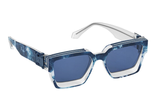 Louis Vuitton Sonnenbrille 1.1 Millionaires Monogram Bandana Gebleichtes Blau/Blaue Gläser