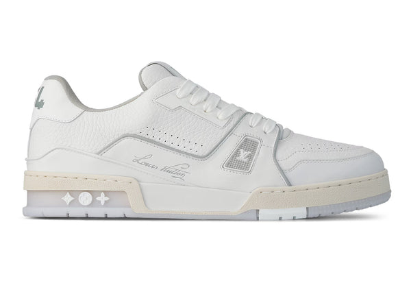 Baskets Louis Vuitton Blanc Gris Signature