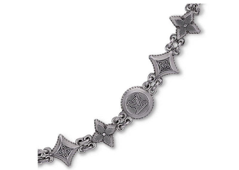 Louis Vuitton Western Chain Gürtel und Taschenanhänger im Alter von Silber