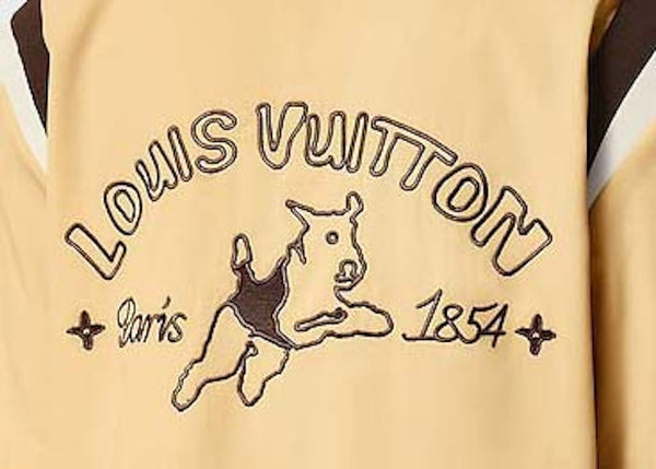 Louis Vuitton by Tyler, the Creator Besticktes Bowlinghemd aus Baumwolle mit kurzen Ärmeln Beige