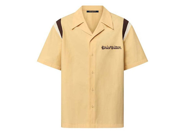 Louis Vuitton by Tyler, the Creator Besticktes Bowlinghemd aus Baumwolle mit kurzen Ärmeln Beige