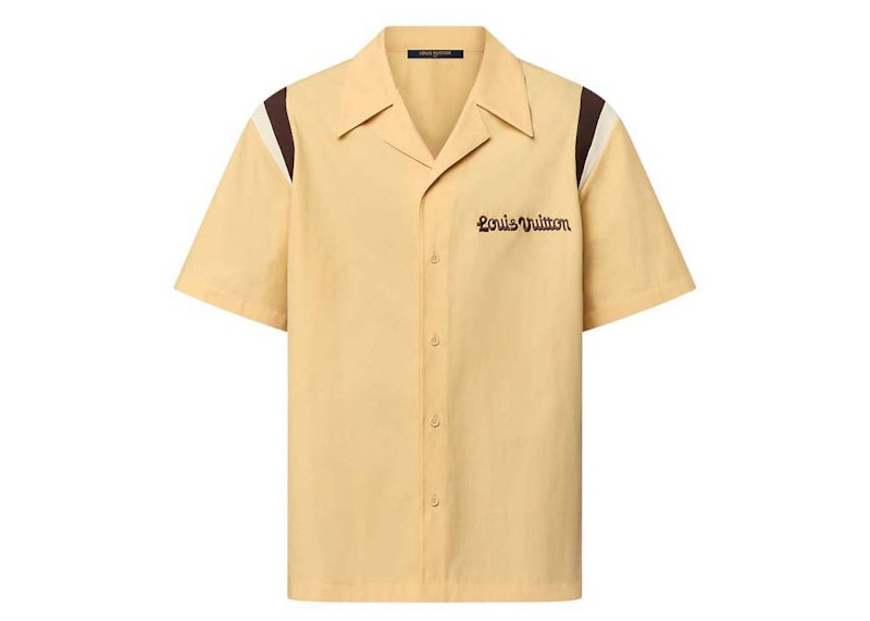 Louis Vuitton by Tyler, the Creator Besticktes Bowlinghemd aus Baumwolle mit kurzen Ärmeln Beige
