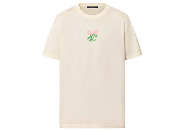 Pull ras du cou en coton tricoté à manches courtes Louis Vuitton par Tyler, the Creator, couleur coquille d'œuf