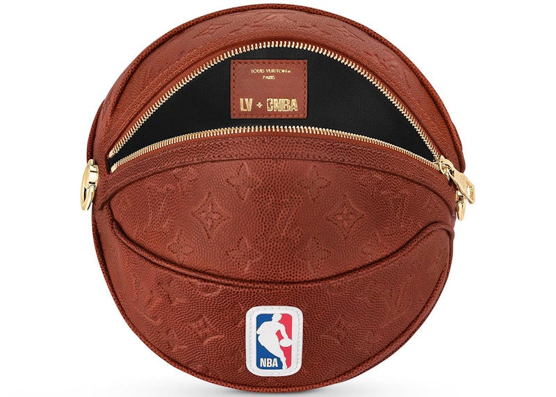 Ballon Louis Vuitton x NBA en cuir grainé Basket Ball noir/blanc
