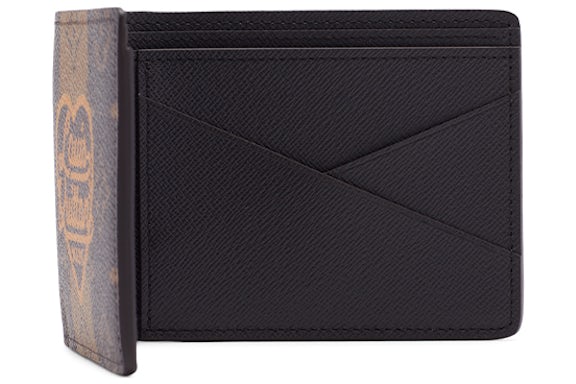 Louis Vuitton x Nigo Mehrfach-Geldbörse mit Monogrammstreifen in Braun