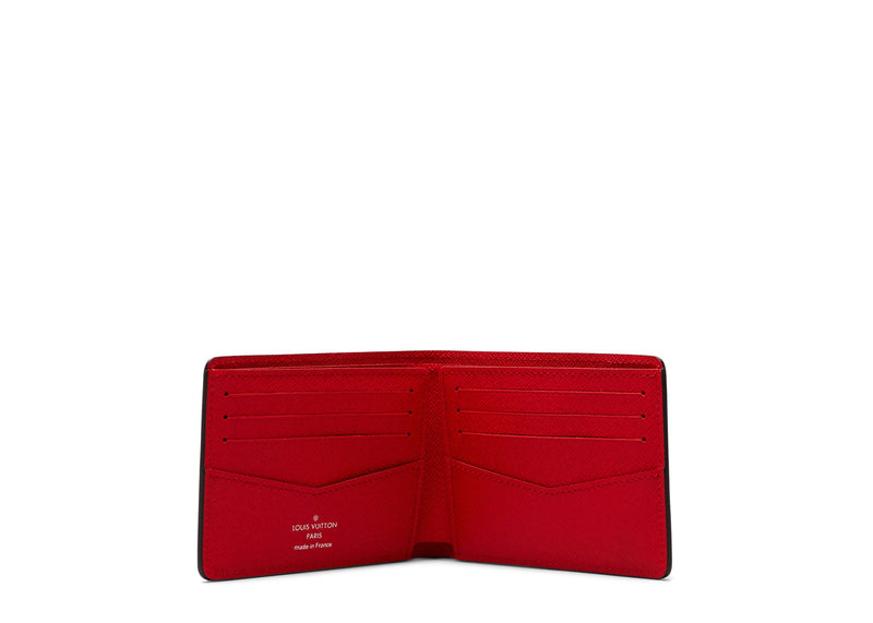 Portefeuille mince Louis Vuitton x Supreme Epi Rouge 