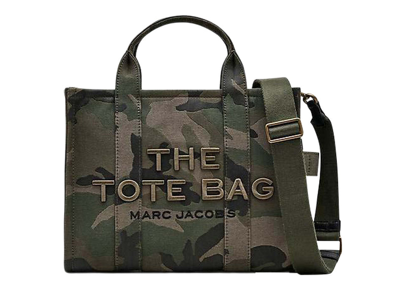 Sac fourre-tout moyen en jacquard camouflage Marc Jacobs, vert 