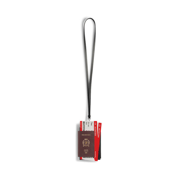Étui pour téléphone Balenciaga Passport en bordeaux passeport 