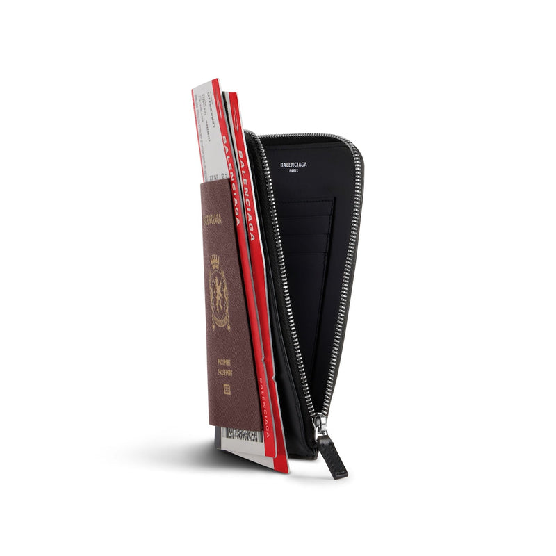 Étui pour téléphone Balenciaga Passport en bordeaux passeport 