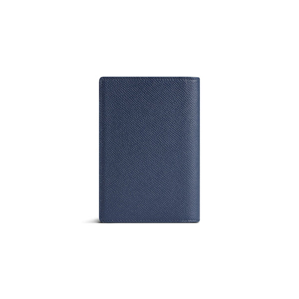 Étui pour passeport Balenciaga en cuir de veau texturé souple semi-mat bleu passeport 