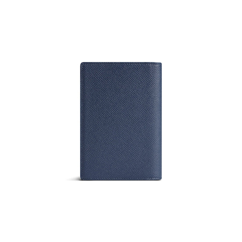 Étui pour passeport Balenciaga en cuir de veau texturé souple semi-mat bleu passeport 