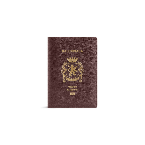 Étui pour passeport Balenciaga en bordeaux passeport 