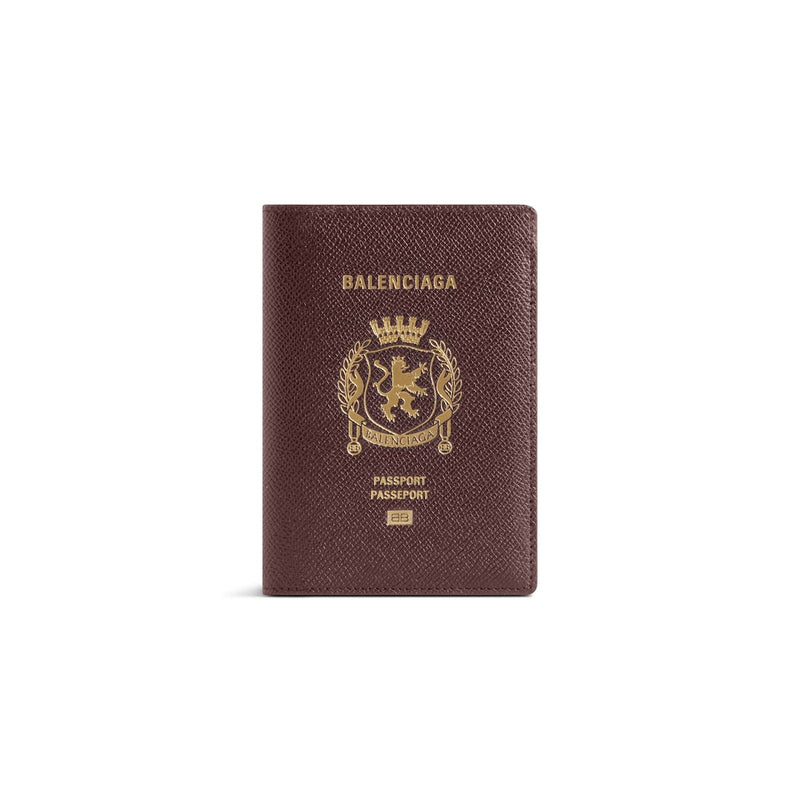 Étui pour passeport Balenciaga en bordeaux passeport 