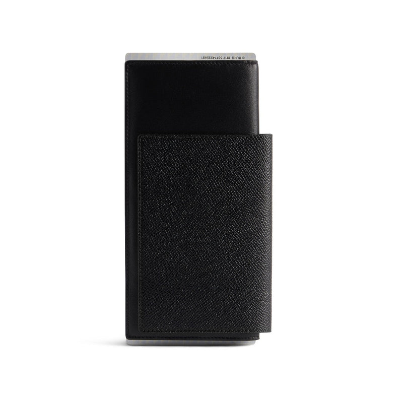 Portefeuille long pour passeport Balenciaga 1 ticket en noir 
