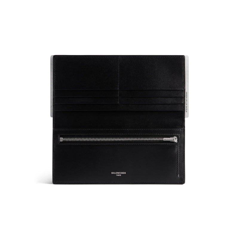 Portefeuille long pour passeport Balenciaga 1 ticket en noir 