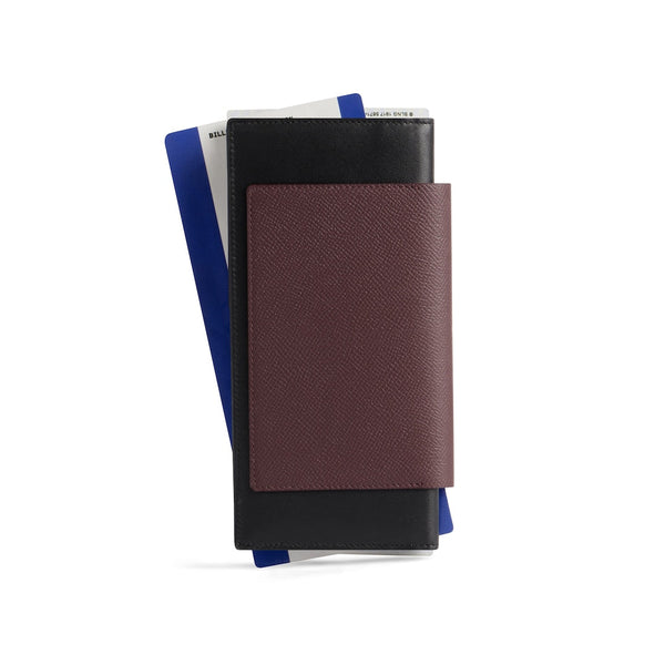 Portefeuille long pour passeport Balenciaga 2 billets en rouge foncé 