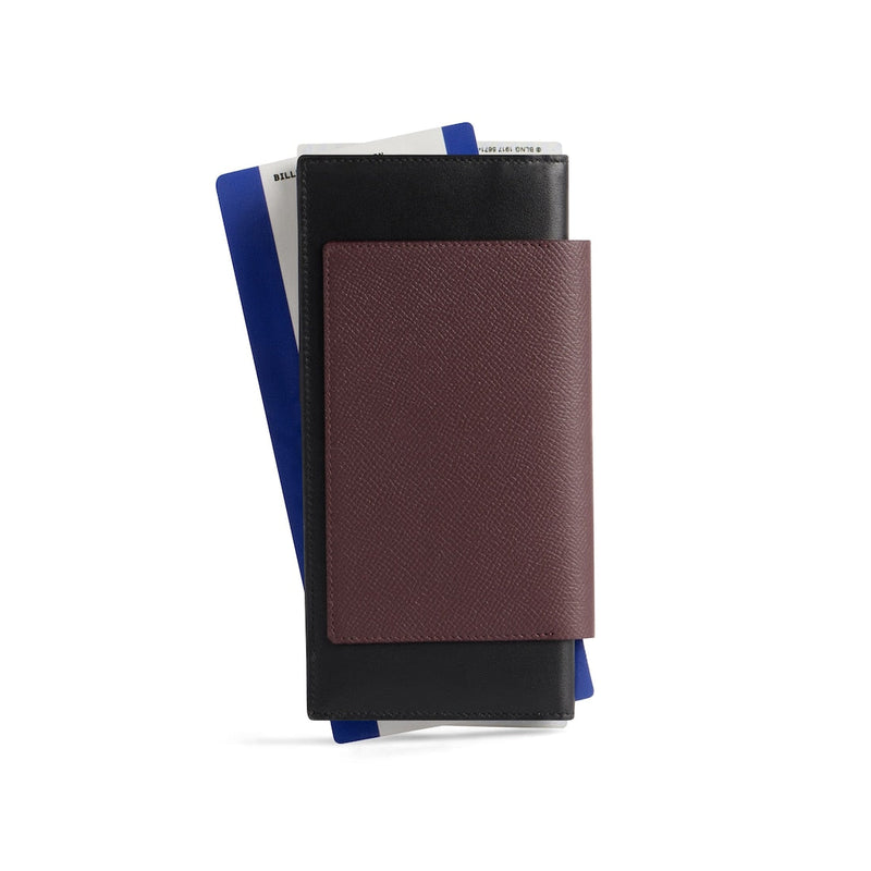 Portefeuille long pour passeport Balenciaga 2 billets en rouge foncé 